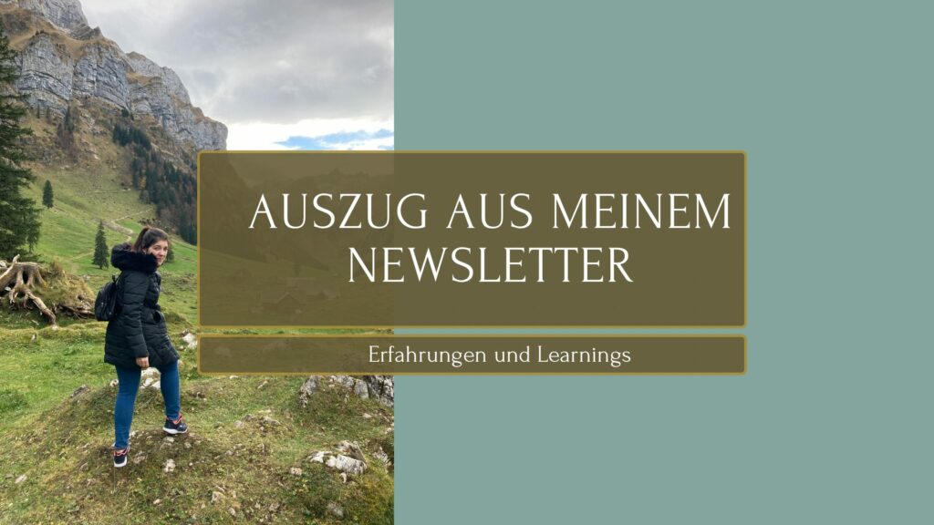 Auszug aus meinem Newsletter