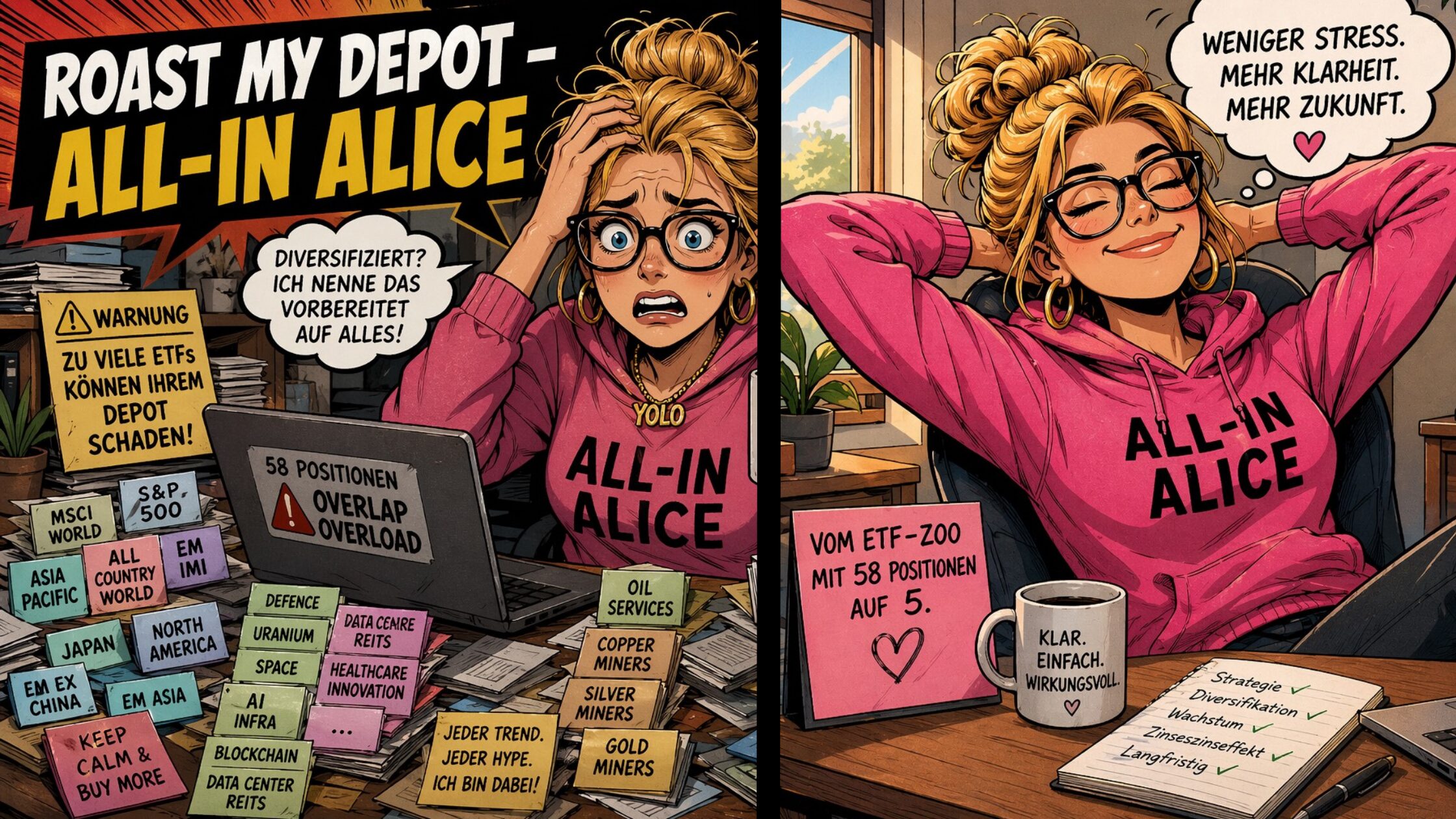 ETF Depot aufräumen All in Alice Blog-Banner